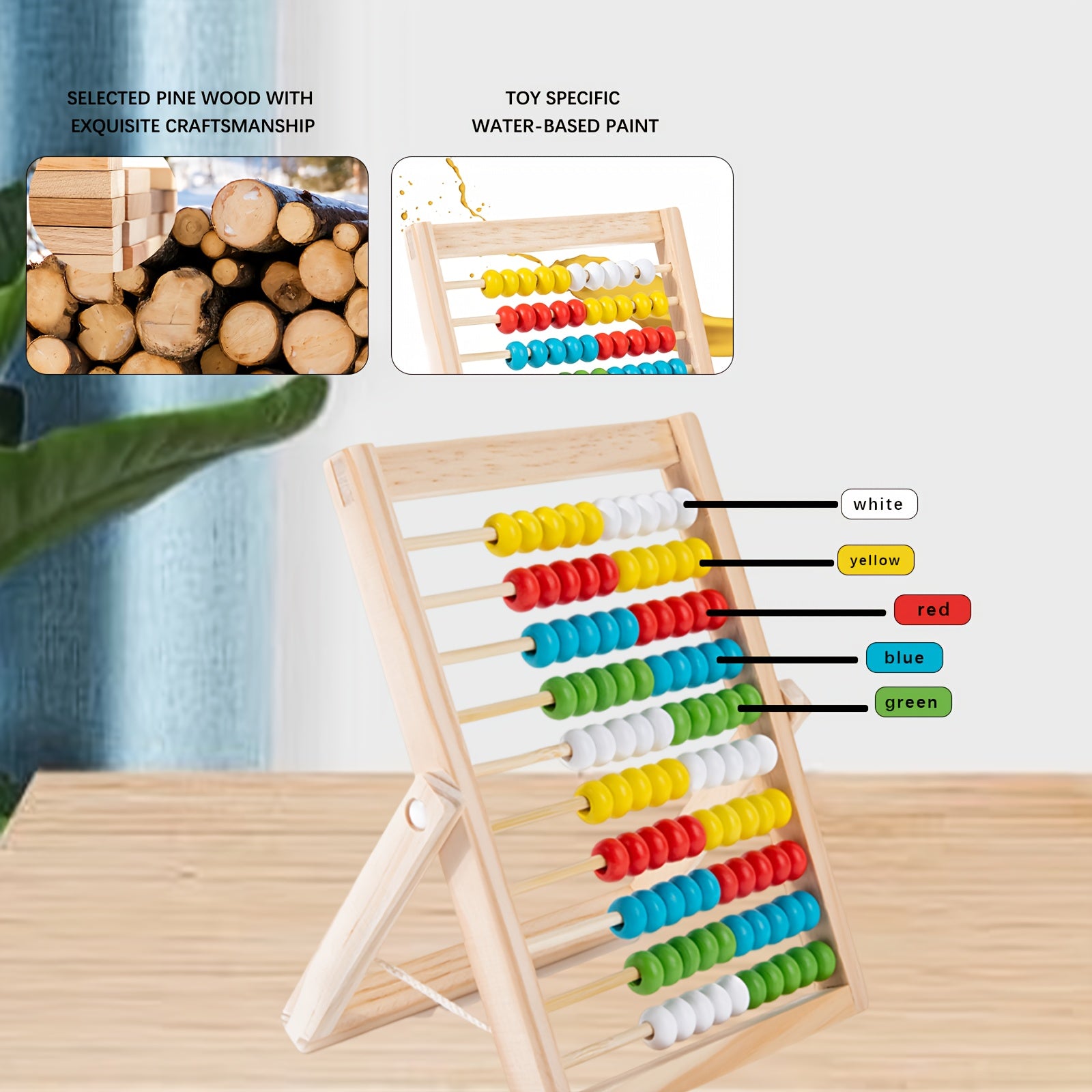 Wooden Abacus Counting Frame Toy for Kids - Educational Math Game