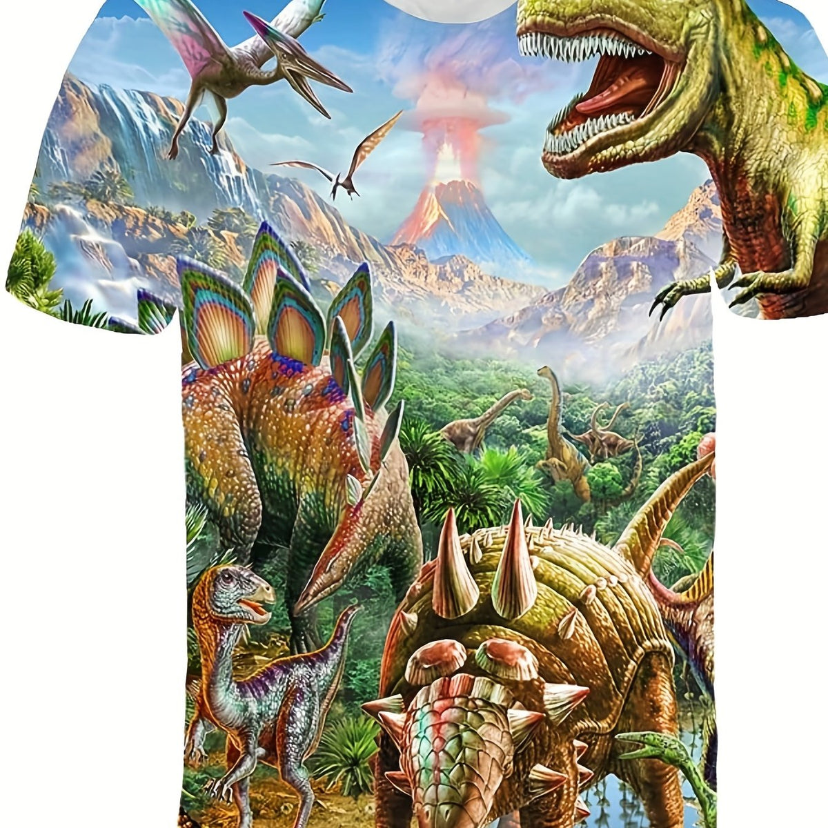 Boys Dinosaur T Shirt 3D Print Stretchy Fabric Outdoor Play