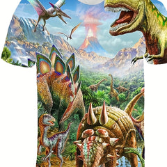Boys Dinosaur T Shirt 3D Print Stretchy Fabric Outdoor Play