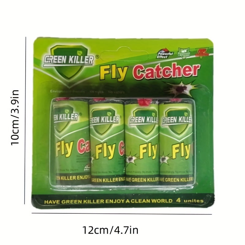 4pcs Fly Catcher Strips Sticky Fruit Fly Trap Indoor Outdoor Pest Control