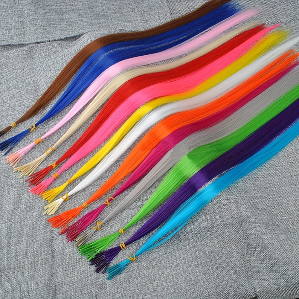 Colorful Rainbow Hair Extensions I Tip Hair Pieces for Parties and Costumes