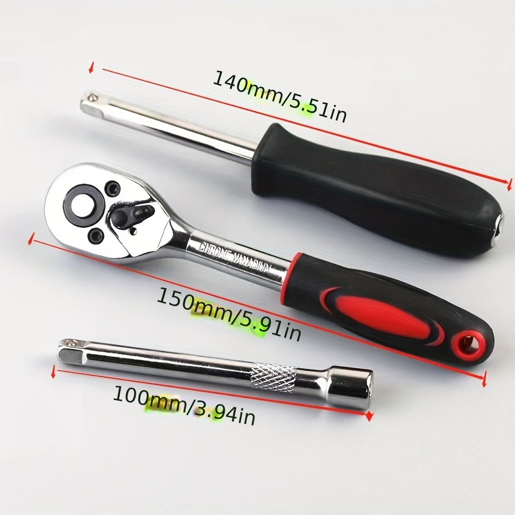 46pc Auto Repair Tool Set Ratchet Wrench Sleeve Combo Car Tool B