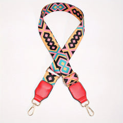 Vintage Geometric Pattern Bag Strap Wide Replaceable Strap