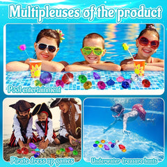 5 Diving Gemstone Pool Toys Set - Summer Swimming Party Love Underwater