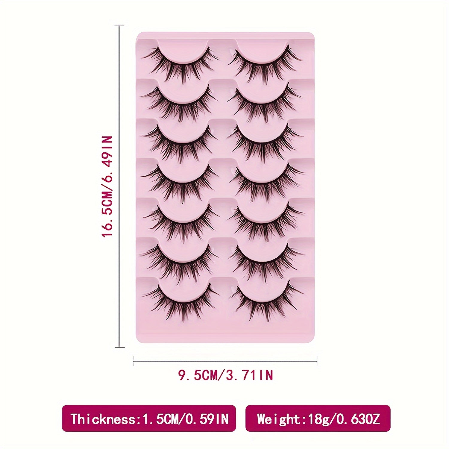 7 Pairs Fluffy & Spiky Mink False Eyelashes for Natural & Dramatic Look