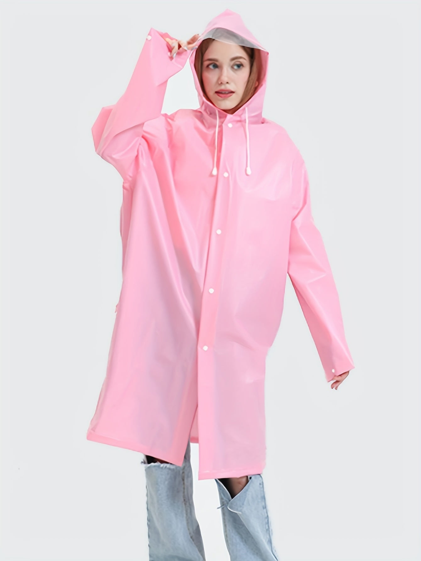 Hooded Waterproof Rain Poncho Full Body Anti Rain Long Raincoat