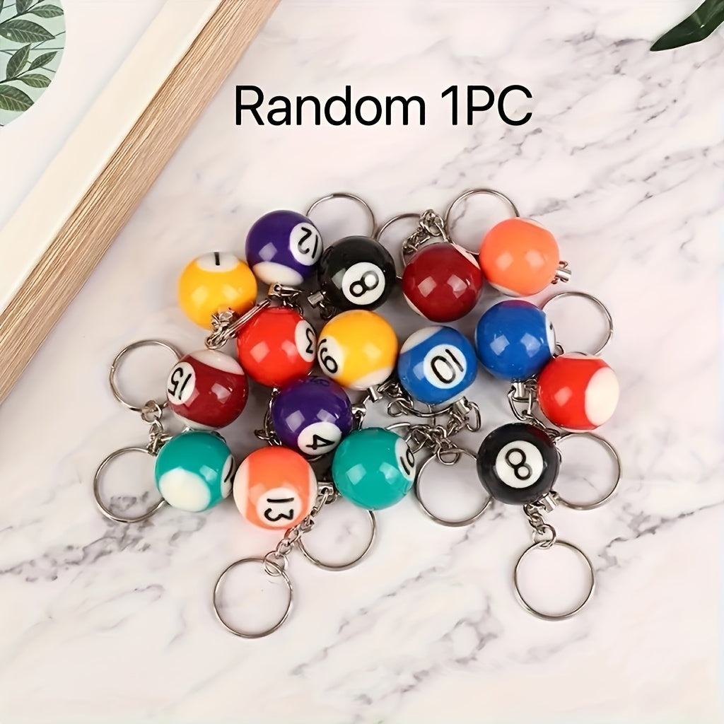 Mini Billiards Shaped Keychain Colorful Small Ball Keychain Hanging Decoration