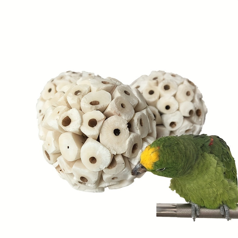 Natural Material Bird Toy for Parrots Soft Chew Ball for Molar Health