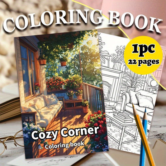 Cozy Corner Theme Coloring Book for Adults and Youth