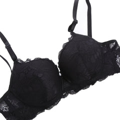 Sexy Lace Bow Push Up Bra Breathable Stretch Bra