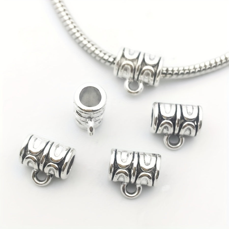 120pcs Antique Silver/Gold Clasps Connector Bail Tube Beads for DIY Jewelry