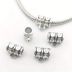120pcs Antique Silver/Gold Clasps Connector Bail Tube Beads for DIY Jewelry