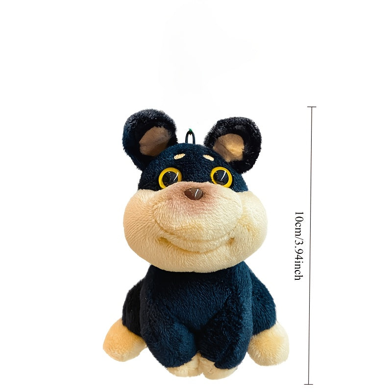 Plush Bee Dog Keychain Cartoon Yellow Eyes Red Nose Durable Fabric Bag Pendant