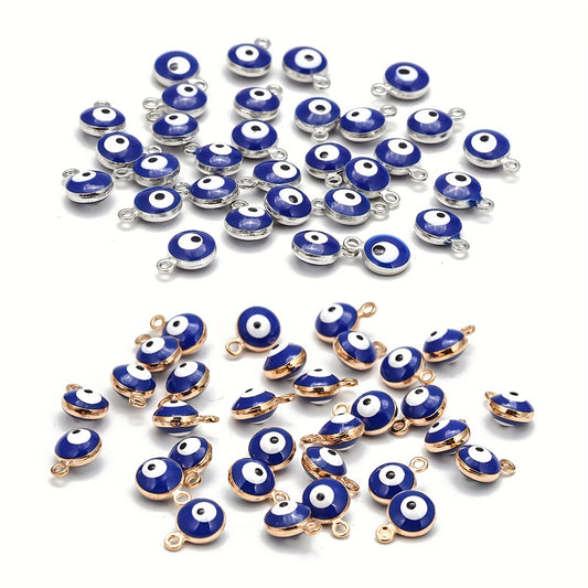30pcs Turkey Evil Lucky Eye Charms Metal Connectors DIY Jewelry Acces