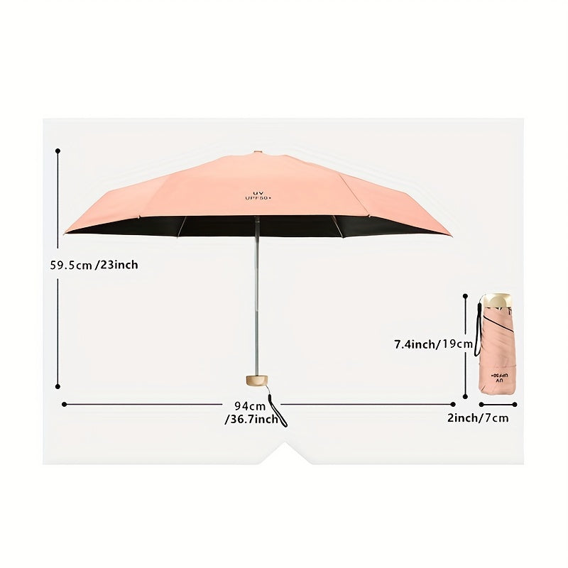 Mini Portable 5 Fold Sunshade Umbrella UV Protection Ultra Light Umbrella