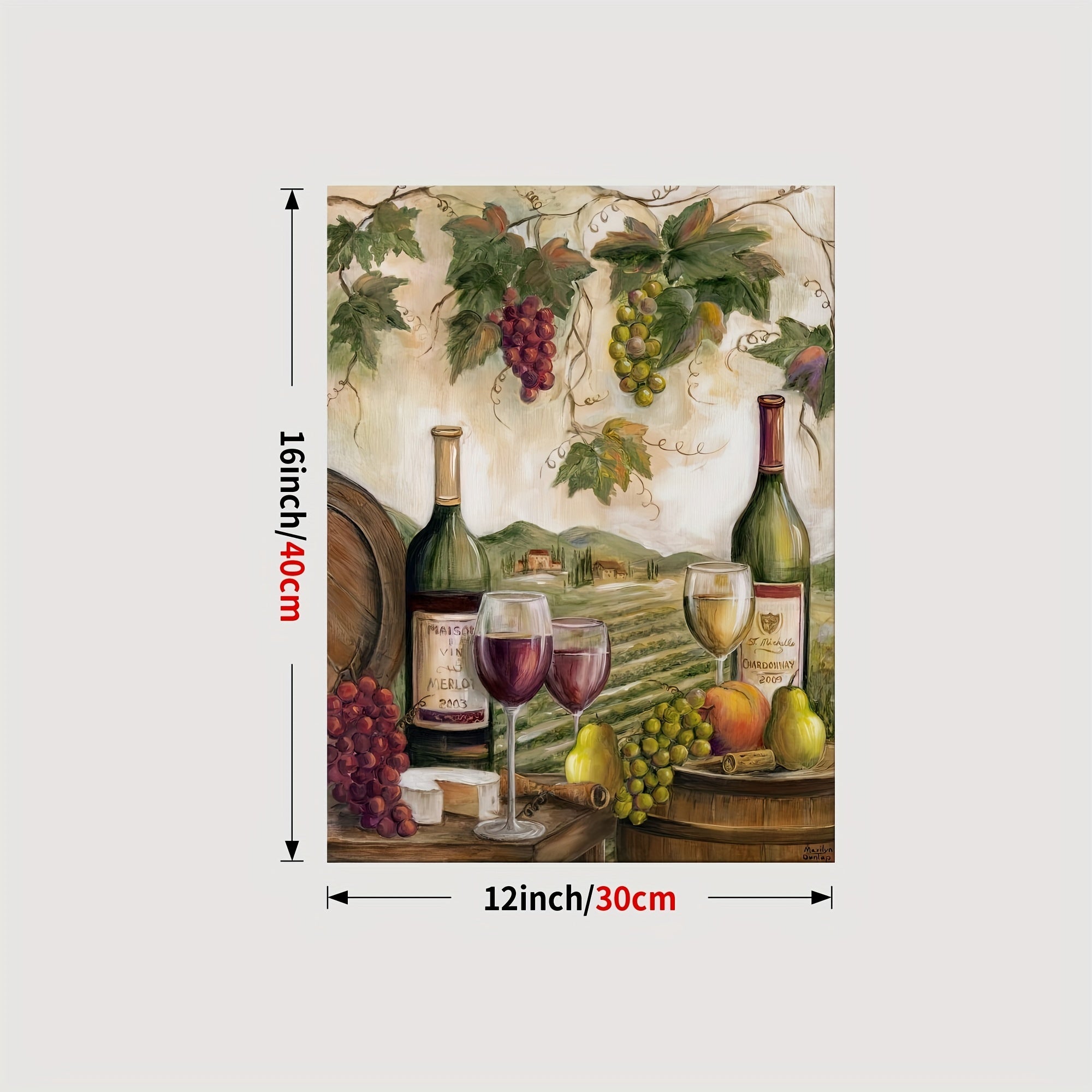 Wine Pictures Poster Red Wine Bottle Kitchen Wall Decor Canvas Wall Art
