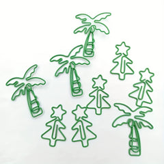 20pcs Mixed Coconut Tree Christmas Tree Paper Clips Metal Office Binding