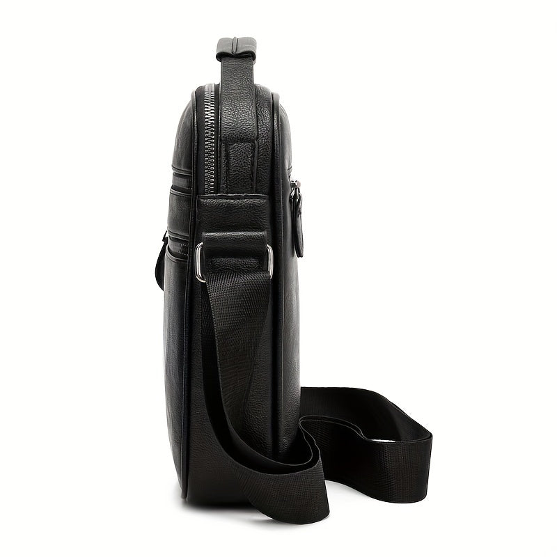 Men's Leather Crossbody Bag Shoulder Bag Multifunction Messenger