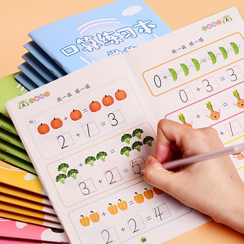 Preschool Math Workbook Set of 4 Numbers & Shapes for Mental Math Practice