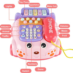Baby Musical Phone Car Toy Early Education Simulation Seat Machine