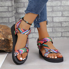 Women's Geometric Pattern Flat Sandals