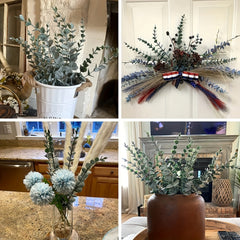 24pcs Artificial Eucalyptus Branches for Room Decoration