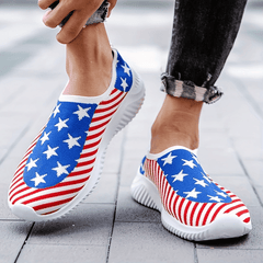 Women's Star & Striped Sock Shoes Comfortable Slip On Shoes