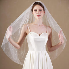 French Bridal Veil Wedding Headpiece with Comb Pre-Wedding Accessory