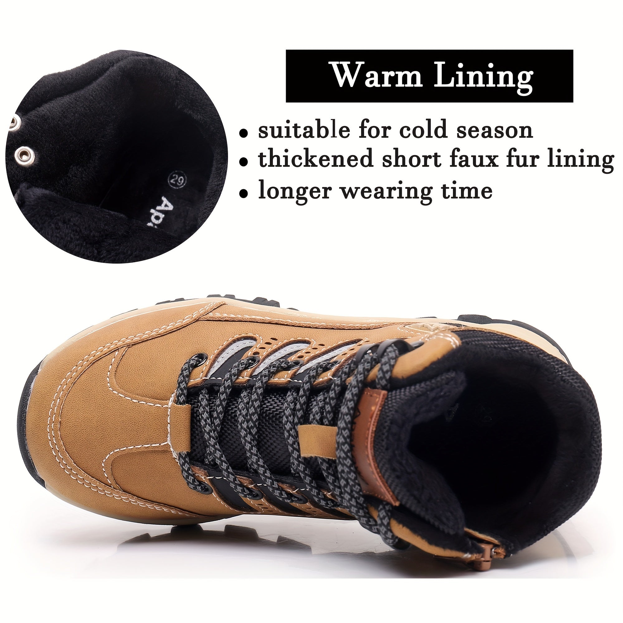 Boy's High Top Hiking Boots Non Slip Durable Shoes For Outdoor