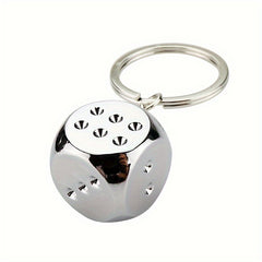 Metal Dice Keychain Pendant for Car Keys Backpacks Wallets