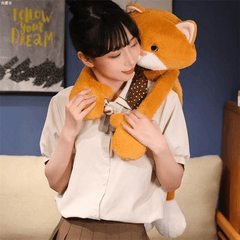 Anime Plush Cat Toy with Long Arms & Expressive Eyes Soft Brown Stuffed Animal