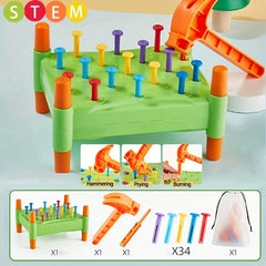 Educational Hammering Toy for Ages 3 PP Plastic Pegboard Game