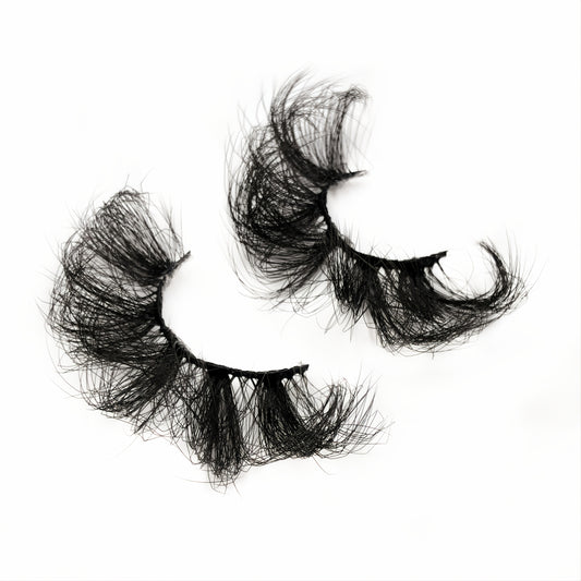 25mm Dramatic Faux Mink Lashes - Volume Long Fluffy Natural