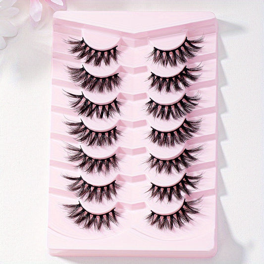 7 Pairs 5D Fishtail False Eyelashes Fluffy Wispy Makeup Extension 15mm