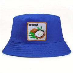 Coconut Embroidered Bucket Hat Unisex Sunshade Reversible Cap