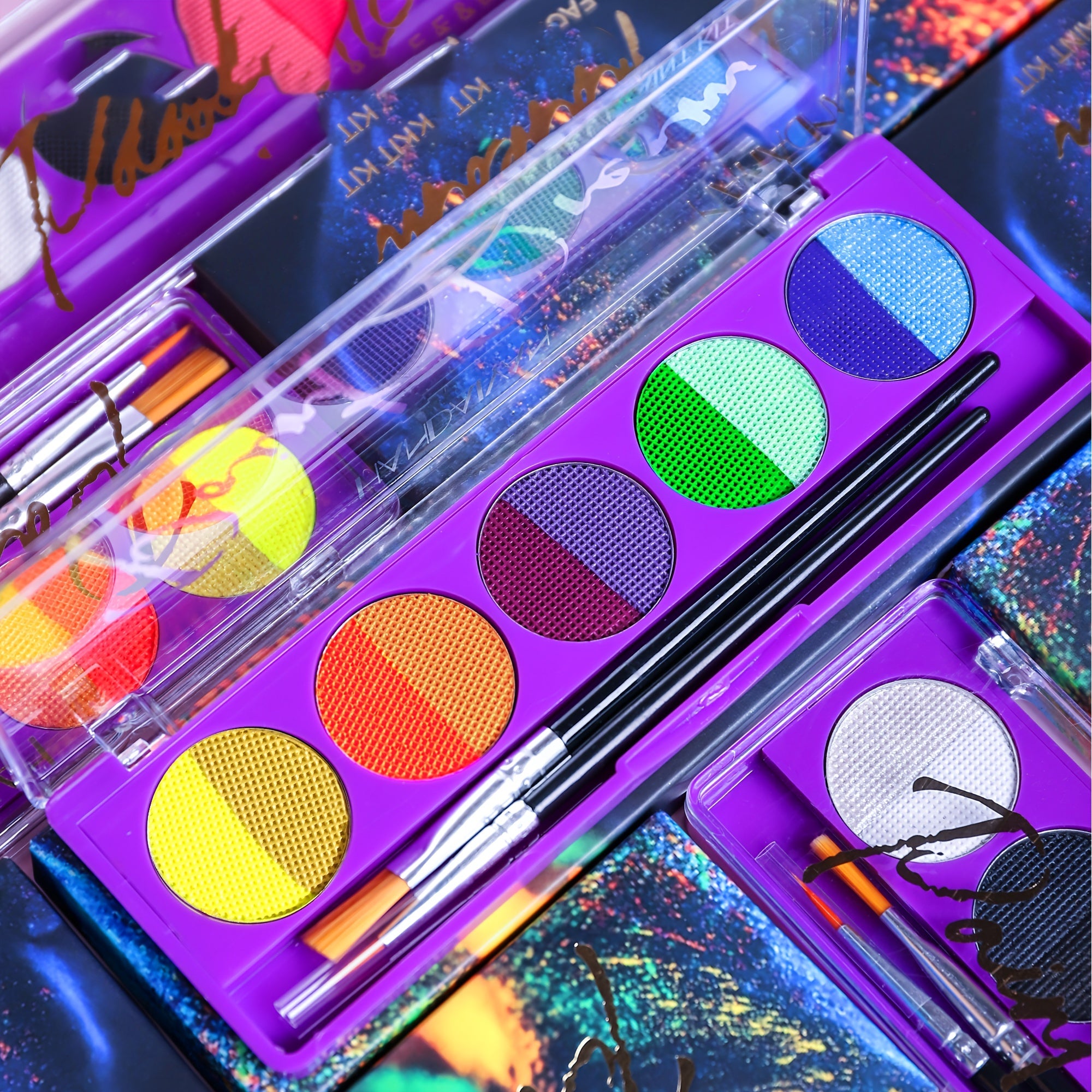 Water Activated Eyeliner Face Paint Palette - Halloween Makeup