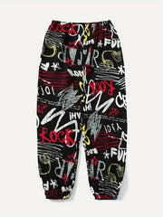 Girls Floral Elastic Waist Pants Thin Loose Trousers