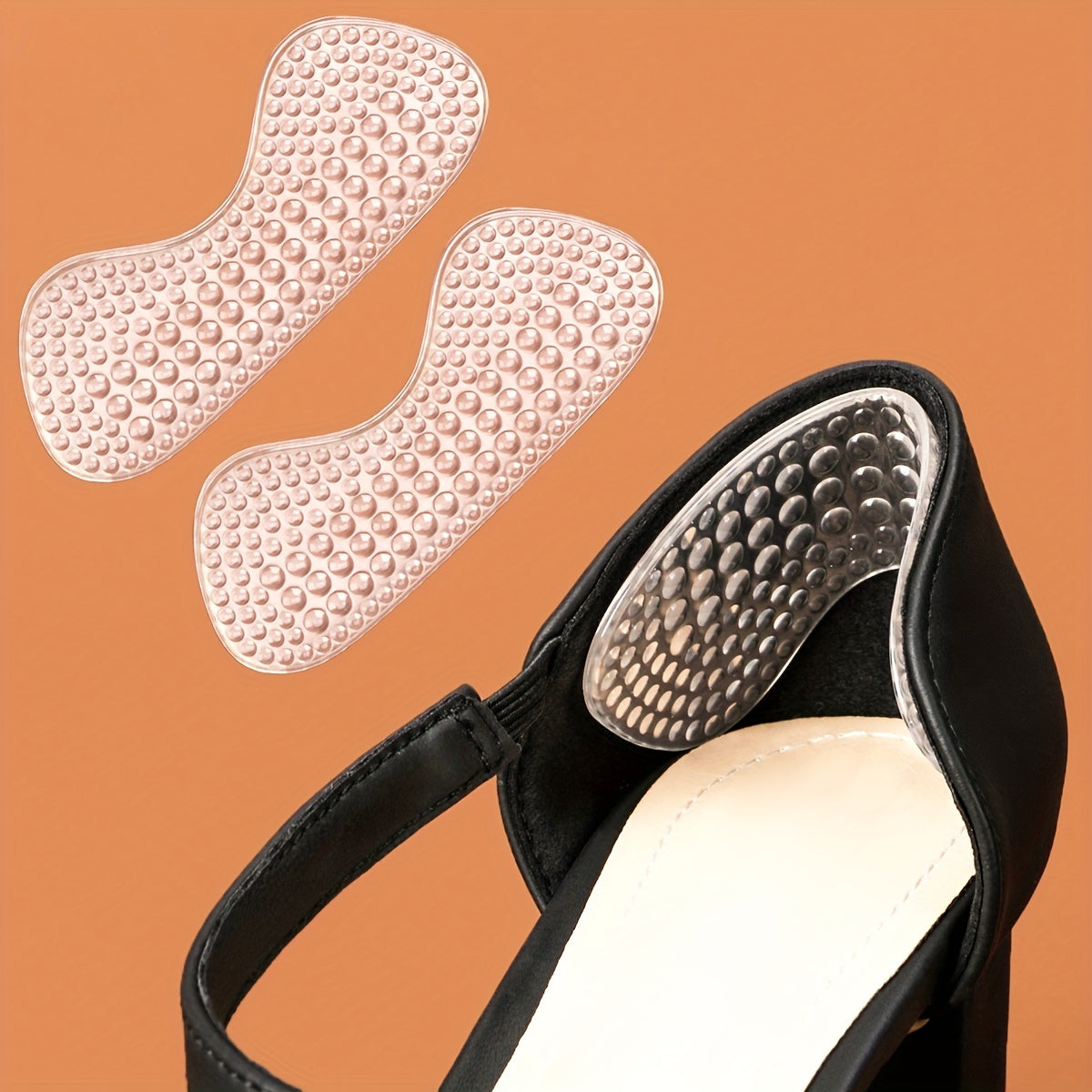 4D Silicone Heel Stickers for Women's Shoes - Anti-Drop, Anti-Wear