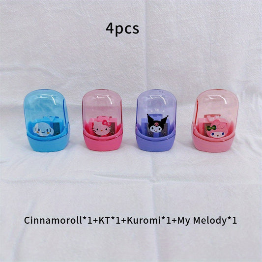 Sanrio Family Series Pencil Sharpener Set 4pcs My Melody Cinnamon Dog KT Pattern