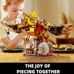 606pcs Owl Building Blocks Toy Mechanical Turnable Puzzle ABS Set
