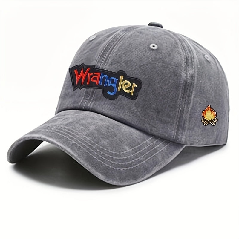 Letter Embroidery Peaked Cap Soft Top Washed Vintage Baseball Cap For Men