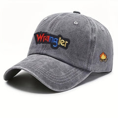 Letter Embroidery Peaked Cap Soft Top Washed Vintage Baseball Cap For Men