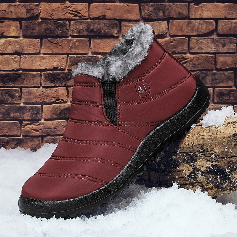 Warm Plush Lined Snow Boots Lightweight Non Slip Ankle Boots