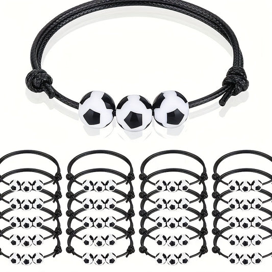 Sport Theme Charm Bracelets Football Soccer Beads Ball Bracelet