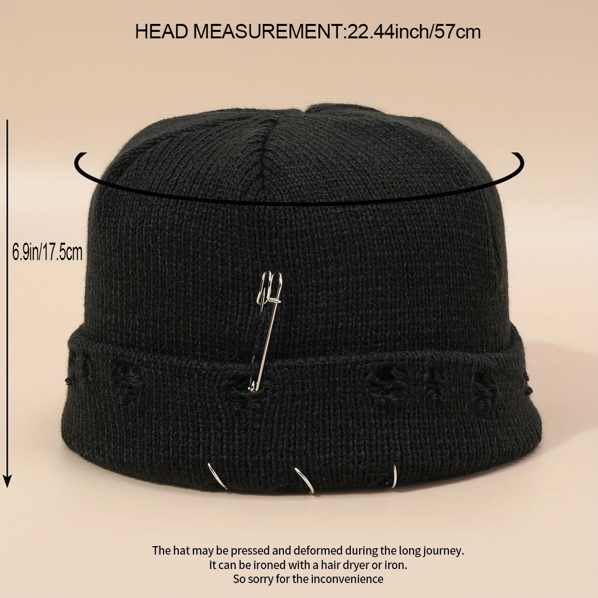Candy Knit Hat Brooch Unisex Hip Hop Skull Hat