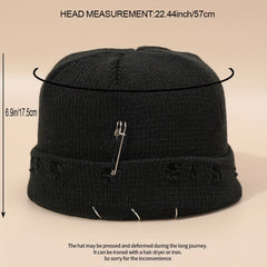 Candy Knit Hat Brooch Unisex Hip Hop Skull Hat