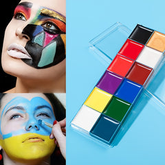 12 Colors Halloween Body Paint Paste Drama Makeup Palette