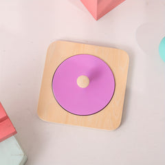 Wooden Geometric Shape Sorting Puzzle Board Purple