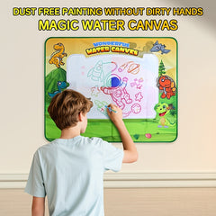 Magic Doodle Mat & Watercolor Canvas for Kids Mess Drawing Fun