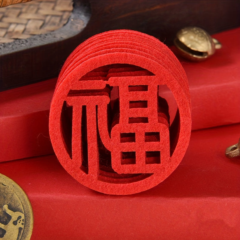 20pcs Fu Character Red Spring Clings Year Of The Dragon Removable Wall Art Decor